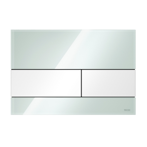 ТЕСЕ 9240803 Стеклянная панель (кнопка) смыва для унитаза TECEsquare, стекло мятный зеленый, клавиши белые