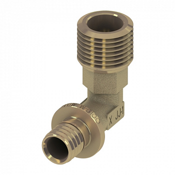 ТЕСЕ 767516 Уголок соединительный с ниппелем TECEflex 16 x R 1/2", латунь