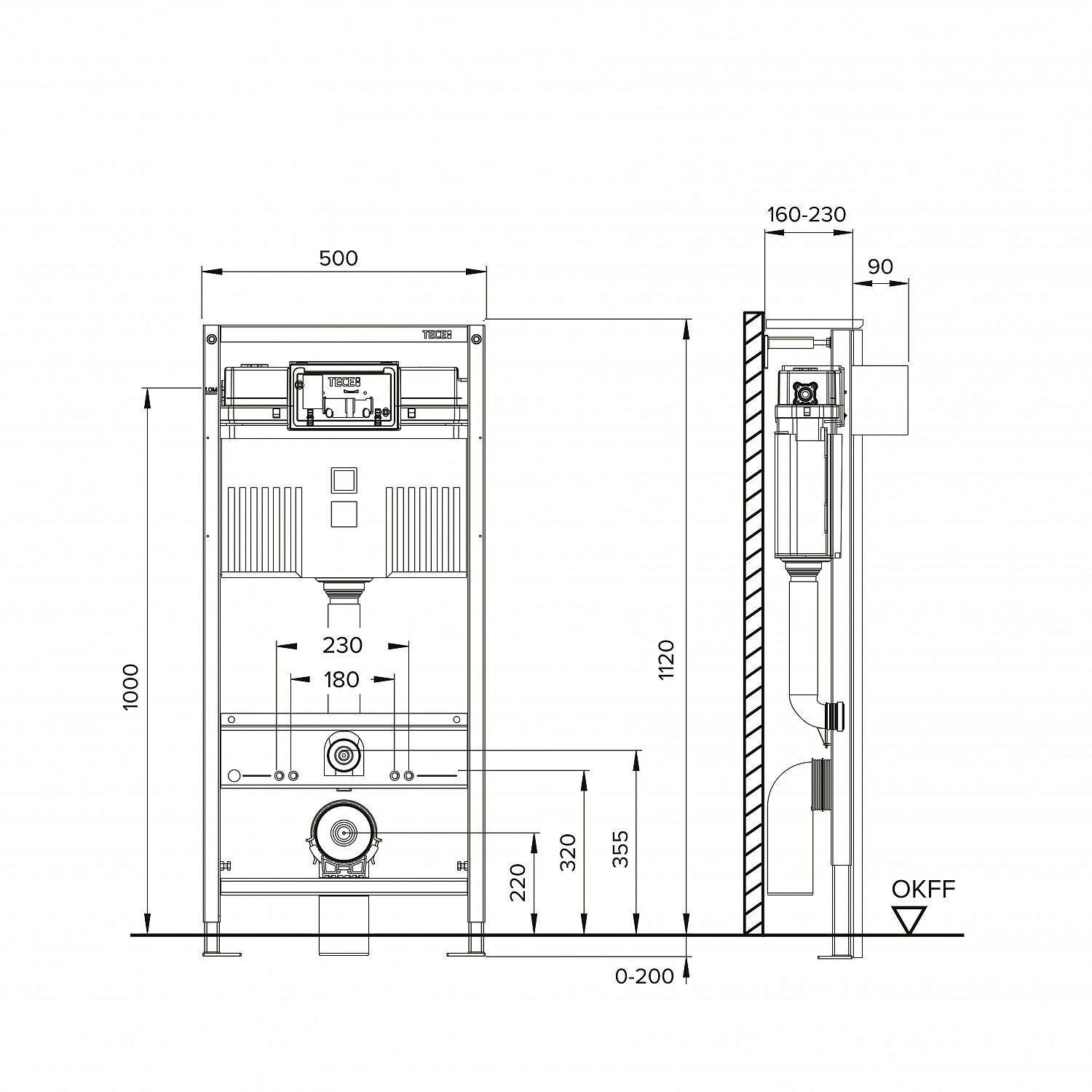 Комплект TECEbase 3.0 с панелью смыва TECEnow, белый матовый