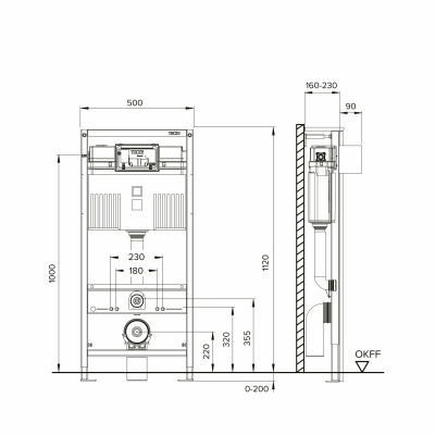 Комплект TECEbase 3.0 с панелью смыва TECEnow, белый матовый
