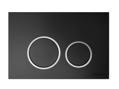ТЕСЕ S955102 Инсталляция в комплекте с черной матовой с хромированным контуром пластиковой панелью (кнопкой) смыва TECEspring R и застенным модулем TECEspring для подвесного унитаза
