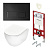 TECE K401204WCR Инсталляция TECEspring в комплекте с черной матовой пластиковой панелью (кнопкой) смыва TECEspring V и унитазом TECEspring R