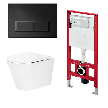 Комплект TECEspring base с панелью V, черный матовый, и унитазом TECEspring Model K 2.0 K401204WCK2