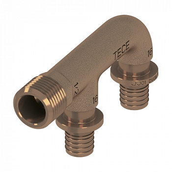 ТЕСЕ 708608 Двойное соединение TECEflex, с низким падением давления, бронза