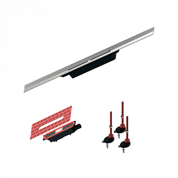 Комплект подрезного дренажного канала TECEdrainprofile, 800 мм, сатин. 670800 + 673002 + 674000