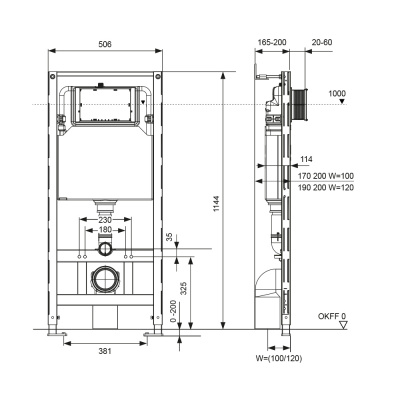 TECE S300300 Инсталляция TECEspring profil, высота 1144 мм