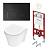 TECE K401204WCK Инсталляция TECEspring в комплекте с черной матовой пластиковой панелью (кнопкой) смыва TECEspring V и компакт-унитазом TECEspring K
