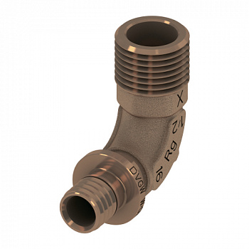 ТЕСЕ 707804 Уголок соединительный с ниппелем TECEflex 25 x R 3/4", бронза